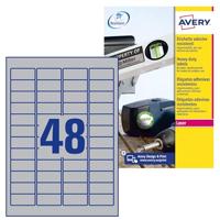 Avery-Zweckform L6009-100 Etiketten voor typeplaatjes 45.7 x 21.2 mm Polyester folie Zilver 4800 stuk(s) Permanent hechtend Laser (zwart/wit), Kopiëren - thumbnail