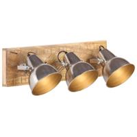 VidaXL Wandlamp industrieel e27 70x23 cm mangohout zilverkleurig - thumbnail