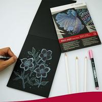 Tombow • black paper din a5 (14,8 x 21 cm), 15 sheets, 250 g/m² (120 lbs), black - thumbnail
