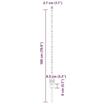 VidaXL Afrasteringspaal 11 pcs zilver 140 cm staal VidaXL Afrasteringspaal 11 pcs zilver 140 cm staal