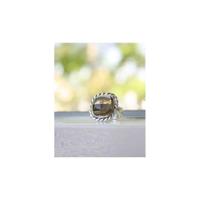 Zilveren Ring Rookkwarts met Parel - thumbnail