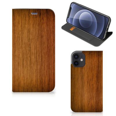 iPhone 12 Mini Book | Wallet Case | Donker Hout