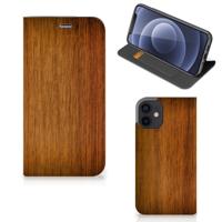 iPhone 12 Mini Book | Wallet Case | Donker Hout - thumbnail
