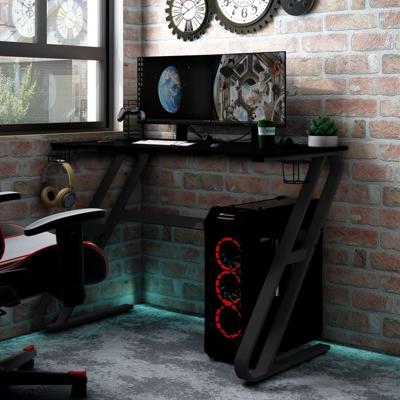 Gamingbureau met ZZ-vormige poten 110x60x75 cm zwart