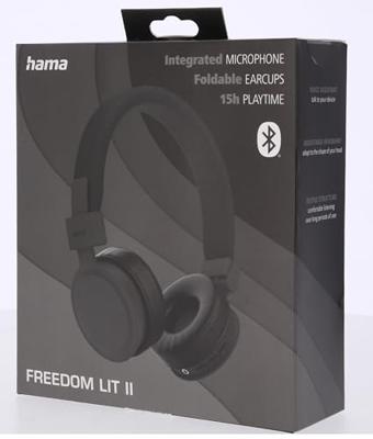 HAMA | Freedom Lit II Bluetooth-hoofdtelefoon (draadloos, opvouwbaar, met microfoon, spraakassistent, duurzame batterij), zwart