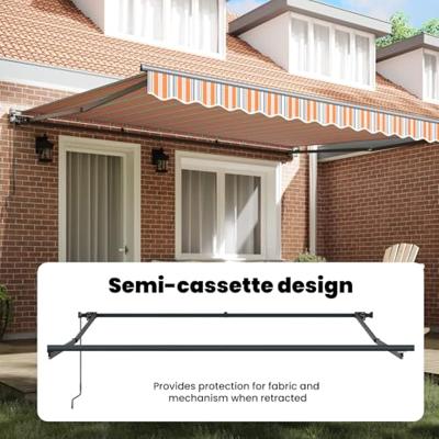 VidaXL Inklapbaar zonnescherm blauw en oranje 400 × 300 cm