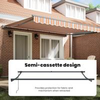 VidaXL Inklapbaar zonnescherm blauw en oranje 400 × 300 cm - thumbnail