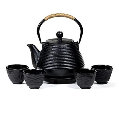 Tetsubin Theepot set 1 liter met Onderzetter + 4 Kopjes