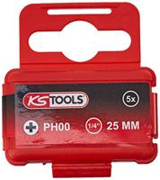 KS Tools 911.3336 9113336 Kruis-bit PH 00 Speciaal staal Vernikkeld C 6.3 5 stuk(s) - thumbnail