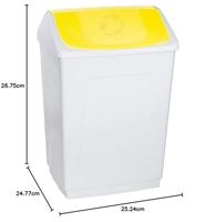 Afvalemmer Denox Wit Geel 55 L - thumbnail