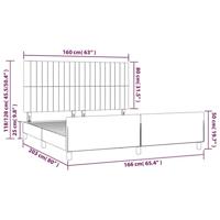 Bedframe zonder matras stof donkerbruin 160x200 cm - thumbnail