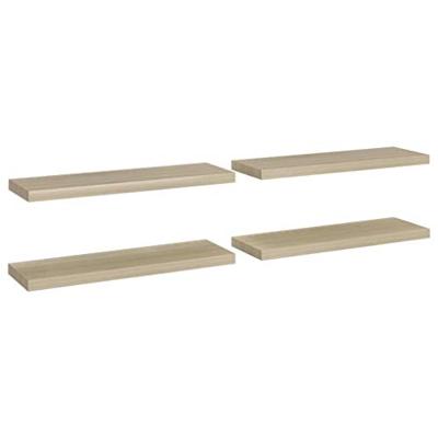 VidaXL Wandschappen zwevend 4 st 80x23,5x3,8 cm mdf eikenkleurig VidaXL Wandschappen zwevend 4 st 80x23,5x3,8 cm mdf eikenkleurig