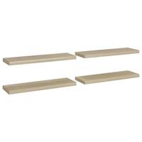Wandschappen zwevend 4 st 80x23,5x3,8 cm MDF eikenkleurig - thumbnail