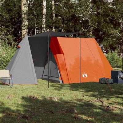 VidaXL Tent 3-persoons waterdicht grijs en oranje VidaXL Tent 3-persoons waterdicht grijs en oranje