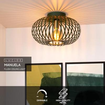 Lucide MANUELA - Plafonnière - Ø 39,5 cm - 1xE27 - Groen