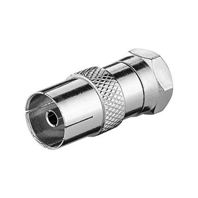 Goobay 11624 F-adapter, F-stekker > coaxbus - zink