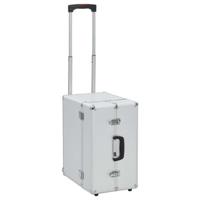 VidaXL Pilotentrolley 47x39x27 cm aluminium zilverkleurig - thumbnail