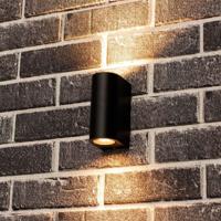 LED&apos;s Light LED Wandlamp buiten - Cilinder met 2 x GU10 fitting - Model Sapri - IP44 - Zwart - thumbnail