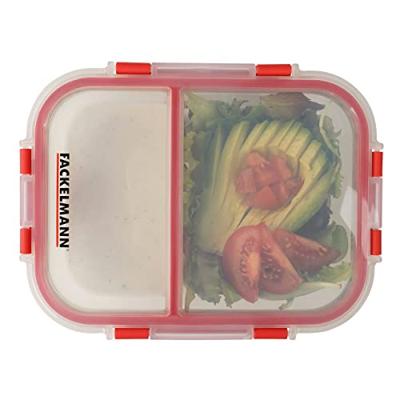 Set van 2 glazen lunchboxen - FACKELMANN - Move - Twee compartimenten - 1000 ml