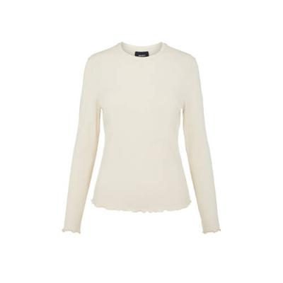 OBJECT top lange mouw met ruches detail OBJJAMIE ecru OBJECT top lange mouw met ruches detail OBJJAMIE ecru