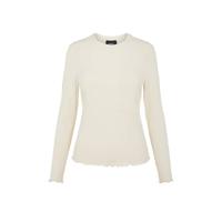 OBJECT top lange mouw met ruches detail OBJJAMIE ecru - thumbnail