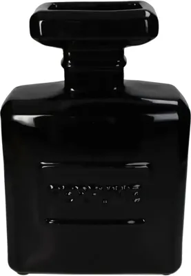 Kersten vaas aardewerk parfumfles 19.5x8.5x29.5cm zwart