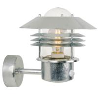 Buitenlamp zilver gegalvaniseerd met beweging sensor Nordlux &apos;Vejer&apos;E27 IP54 PIR sensor - thumbnail