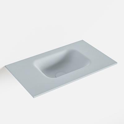 MONDIAZ LEX Clay solid surface inleg wastafel voor toiletmeubel 50cm. Positie wasbak rechts