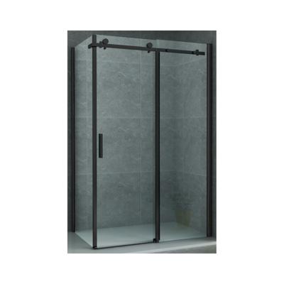 Douchecabine BWS Rocta Schuifdeur incl Zijwand 8 mm Glas Mat Zwart (Alle maten)
