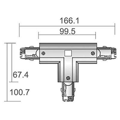 Deko Light 710032 D Line T-Verbinder rechts-rechts-links mit Wechselmechanik 230V-railsysteemcomponenten Stroomrail 3-fasig Zwart
