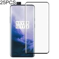 25 stuks volledige lijm 3D gebogen rand volledig scherm gehard glas film voor OnePlus 7 Pro (zwart) - thumbnail