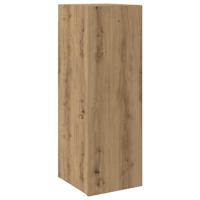 4-delig Tv-meubelset wandmontage bewerkt hout artisanaal eiken - thumbnail