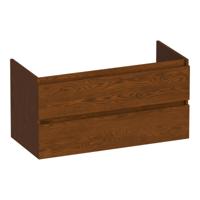 Brauer Joy - Onderkast - 100 cm - met 2 Softclose Lades Greeploos en 1 Sifon Uitsparing - Lamellen Eiken Bruin - thumbnail