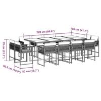 13-delige Tuinset met kussens poly rattan zwart - thumbnail