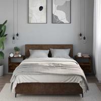 Nachtkastjes 2st wandgemonteerd 40x31x39,5cm gerookt eikenkleur - thumbnail