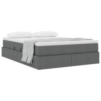 Opbergbed met matras Donkergrijs 140 x 190 cm Polyester - thumbnail