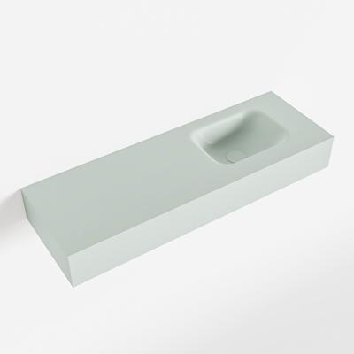 MONDIAZ LEX Greey vrijhangende solid surface wastafel 90cm. Positie wasbak rechts MONDIAZ LEX Greey vrijhangende solid surface wastafel 90cm. Positie wasbak rechts