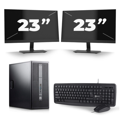 HP EliteDesk 800 G2 Tower - Intel Core i7-6e Generatie - 16GB RAM - 256GB SSD - Windows 11 + 2x 23 inch Monitor HP EliteDesk 800 G2 Tower - Intel Core i7-6e Generatie - 16GB RAM - 256GB SSD - Windows 11 + 2x 23 inch Monitor