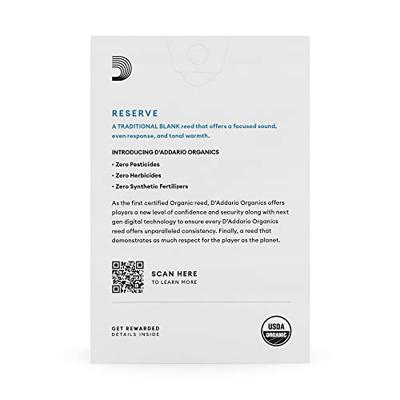 D'Addario Woodwinds Organic Reserve Bb Clarinet Reeds 2.0 (10 stuks) D'Addario Woodwinds Organic Reserve Bb Clarinet Reeds 2.0 (10 stuks)