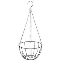 VidaXL Plantenbakken hangend 4 st met kokosbak staal ø 30x52 cm zwart - thumbnail