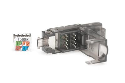 Digitus RJ45 Netwerk Adapter CAT 6A [1x Snijklem connector - 1x RJ45-stekker] Zwart