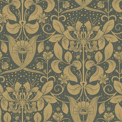Dutch Wallcoverings Hjärterum - Berit - Donkergroen