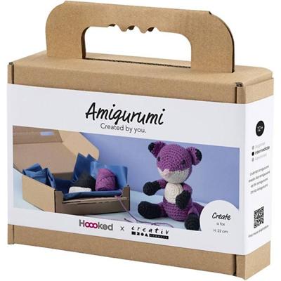 Creativ Company Hobbyset amigurumi, vos, zwart, plum, 1 doos Creativ Company Hobbyset amigurumi, vos, zwart, plum, 1 doos