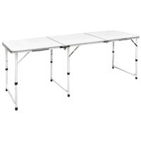 Campingtafel inklapbaar en verstelbaar in hoogte aluminium 180 x 60 cm - thumbnail