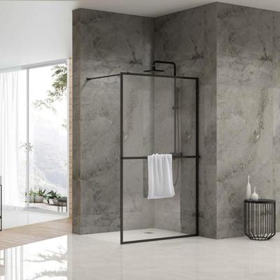Inloopdouche Van Rijn ST04 Met Handdoekstang 120x200 cm 8 mm Helder Glas Zwart van Rijn