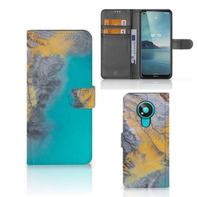 Nokia 3.4 | Bookcase | Marble Blue Gold