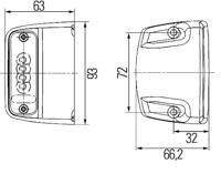 HELLA nummerbordverlichting license plate lights lateral attachment - thumbnail