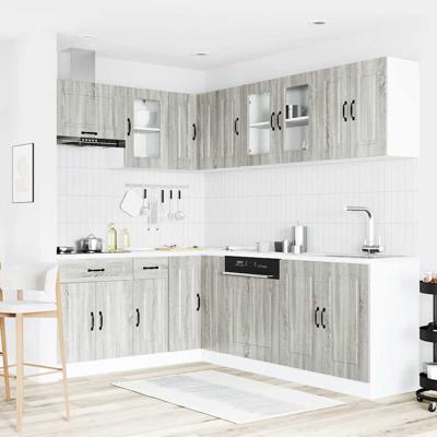 11-delige Keukenkastenset Kalmar bewerkt hout grijs sonomaeiken