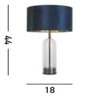 Searchlight Unieke tafellampOxford met donkerblauwe kap - EU81711AZ - thumbnail