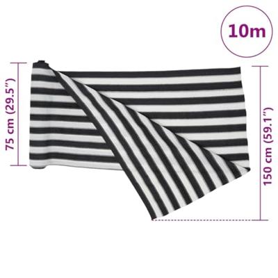 Privacynet 150 g/m 1,5x10 m HDPE antracietkleurig en wit - thumbnail